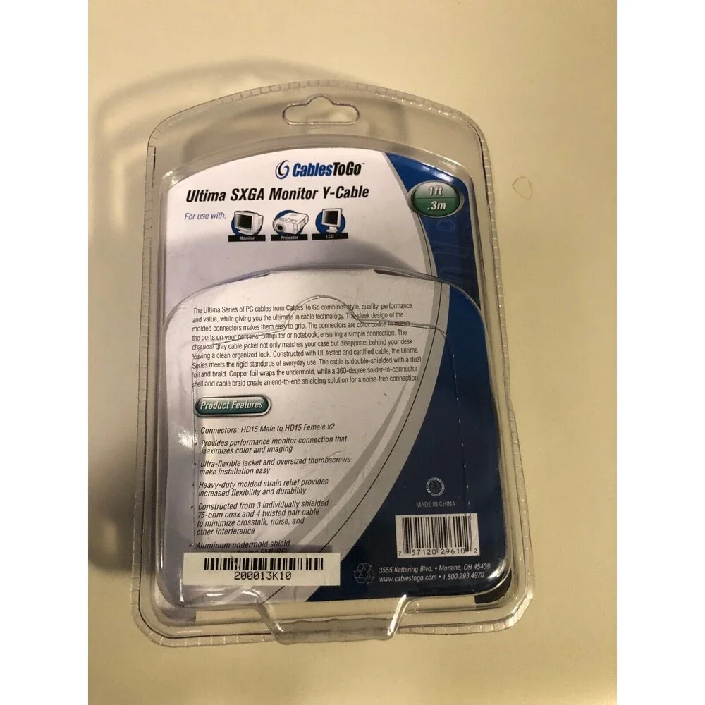 NEW CABLES TO GO ULTIMA SXGA MONITOR Y CABLE 29610